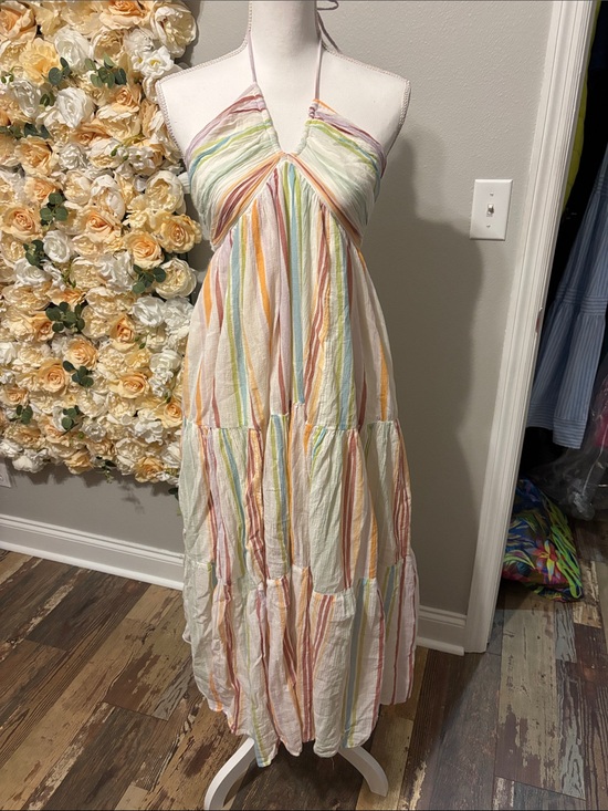 American Eagle Outfitters Dresses & Skirts - Striped Tiered Maxi Skirt in Pastel Multi